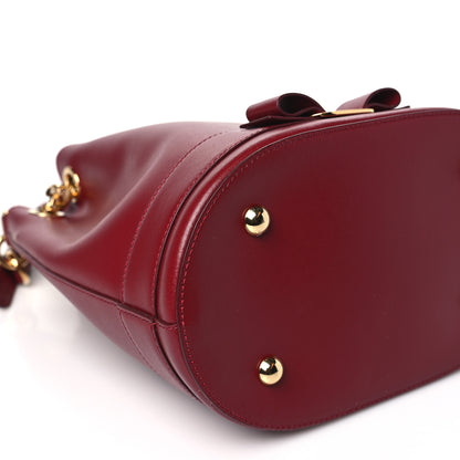 Salvatore Ferragamo Calfskin Bow Bucket Bag Red 8 of 9