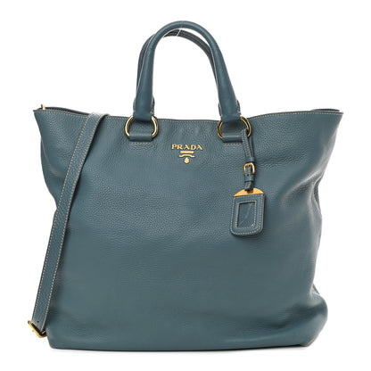 Prada Cervo Deerskin Tote Blue 1 of 10
