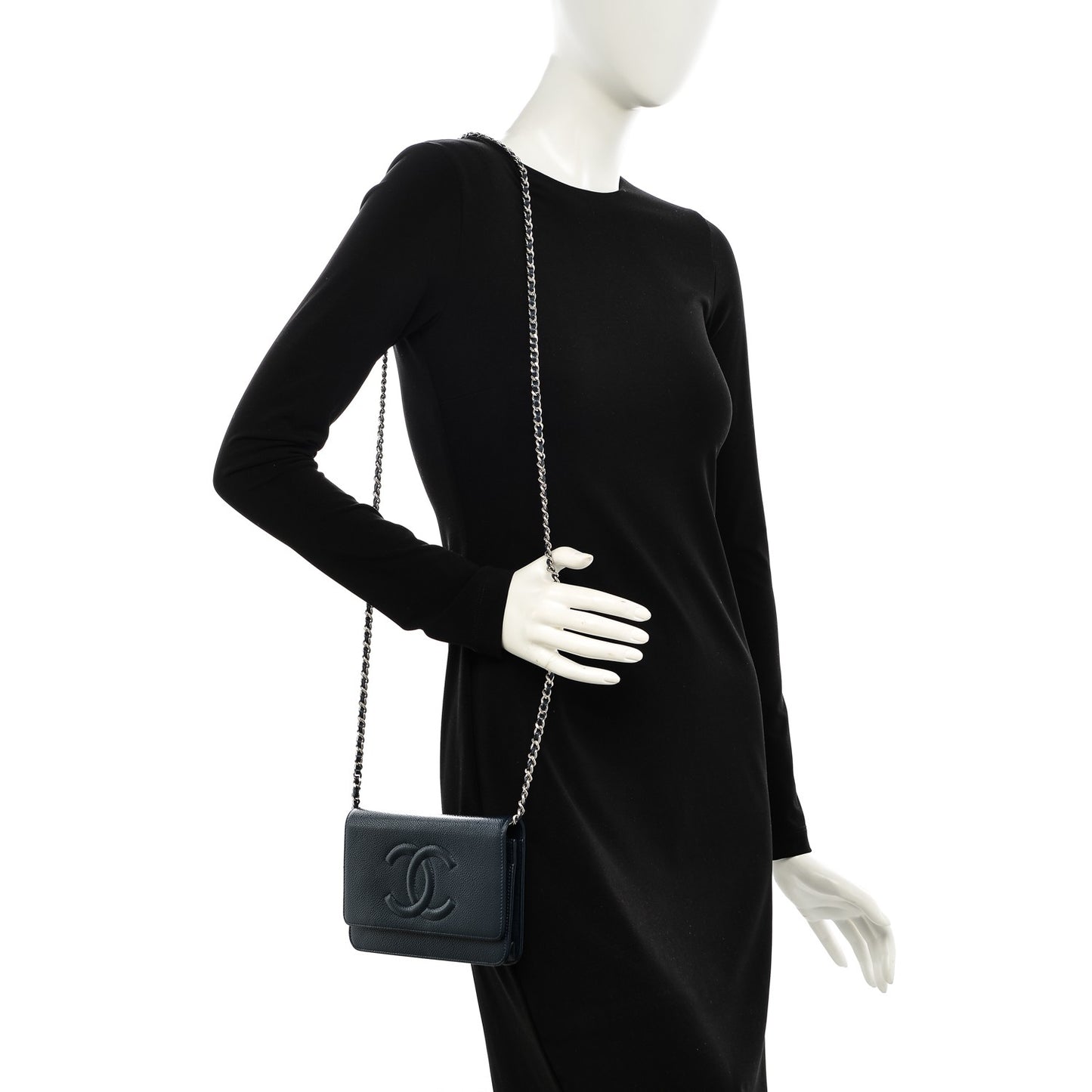 Caviar Timeless CC Wallet On Chain WOC Navy Blue
