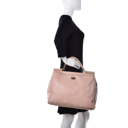 Dolce & Gabbana Grained Deerskin Extra Large Miss Sicily Satchel Light Pink 2 of 4
