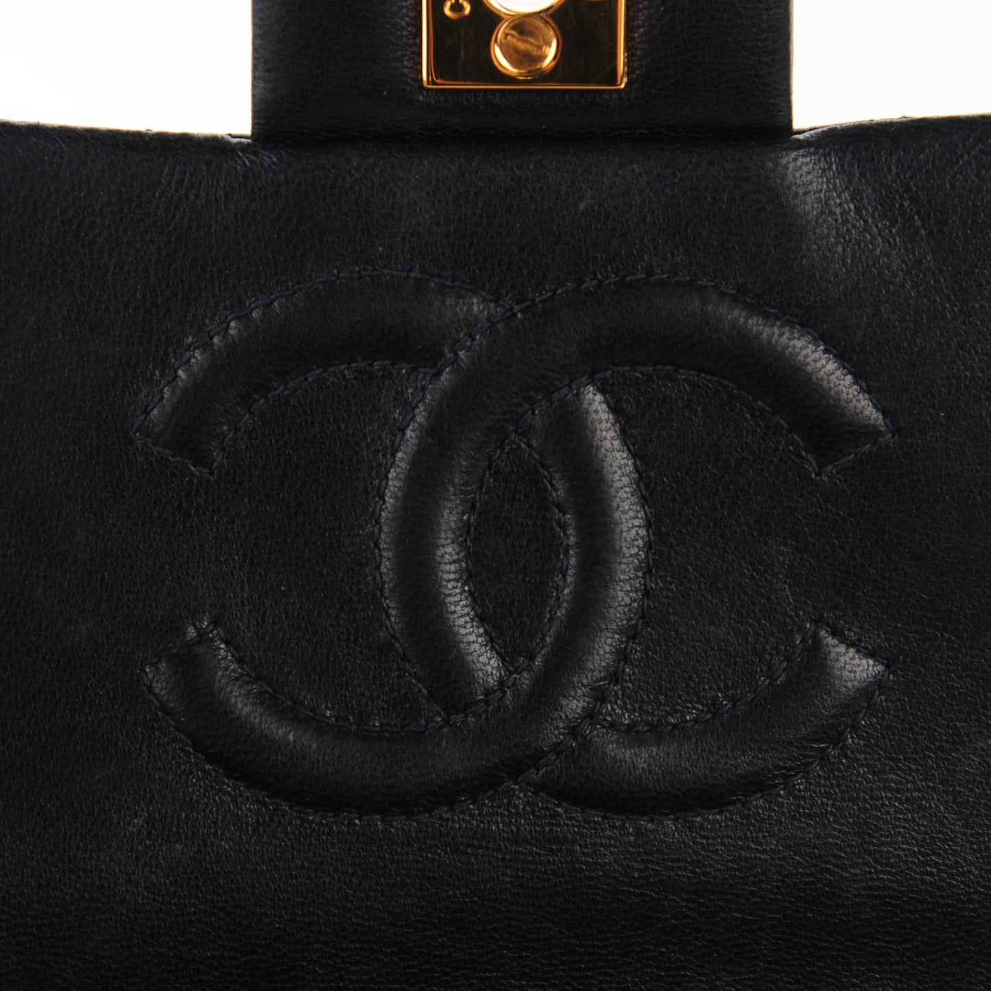Lambskin Quilted Mini Square Flap Black