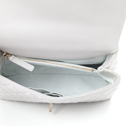 Chanel Caviar Quilted Small Coco Handle Flap Light Grey 5 of 12