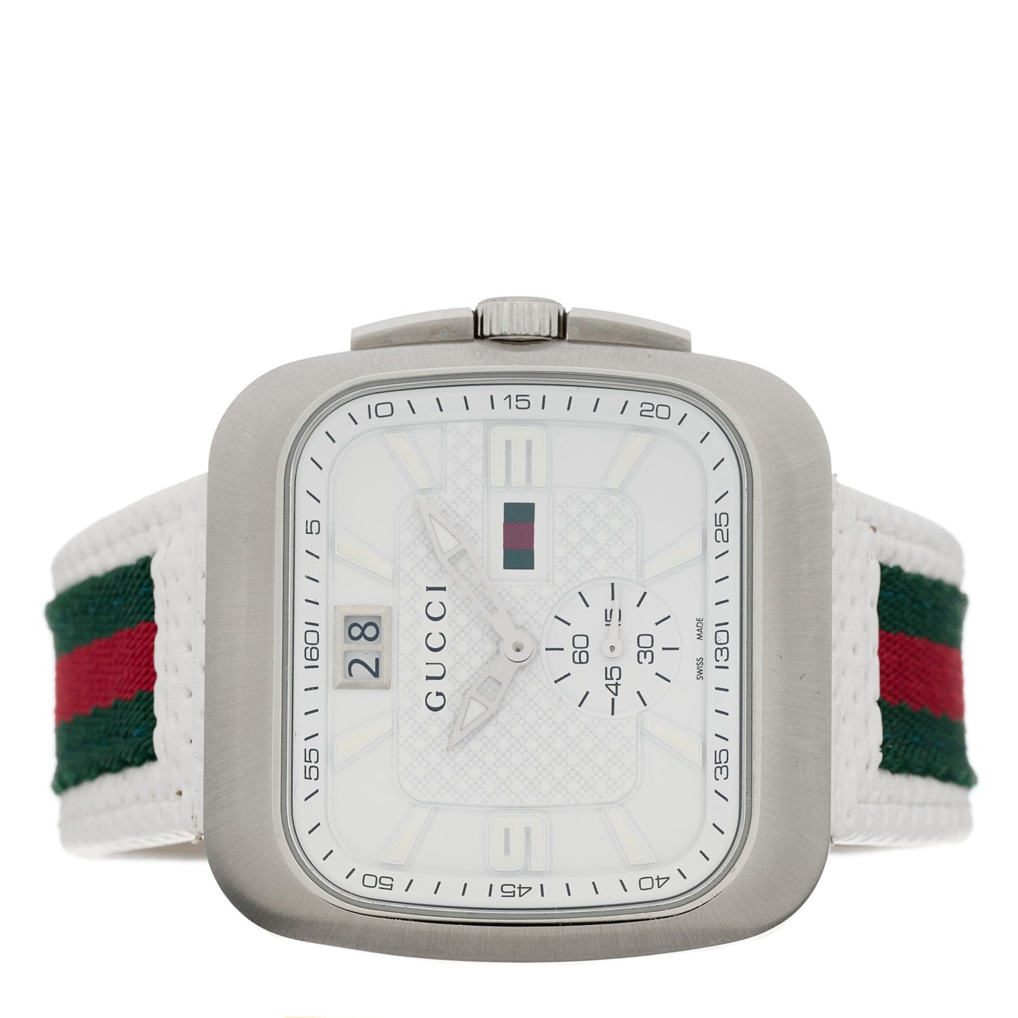 Stainless Steel Fabric 40mm G Coupe Square Chronograph Quartz Watch Web