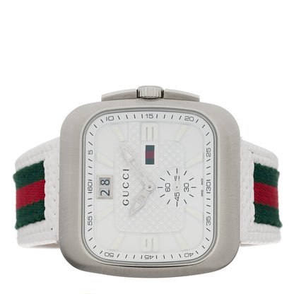 Gucci Stainless Steel Fabric 40mm G Coupe Square Chronograph Quartz Watch Web 2 of 5