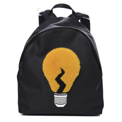 Fendi Nylon Shearling Vitello Elite Lightbulb Backpack Black Narciso 1 of 11