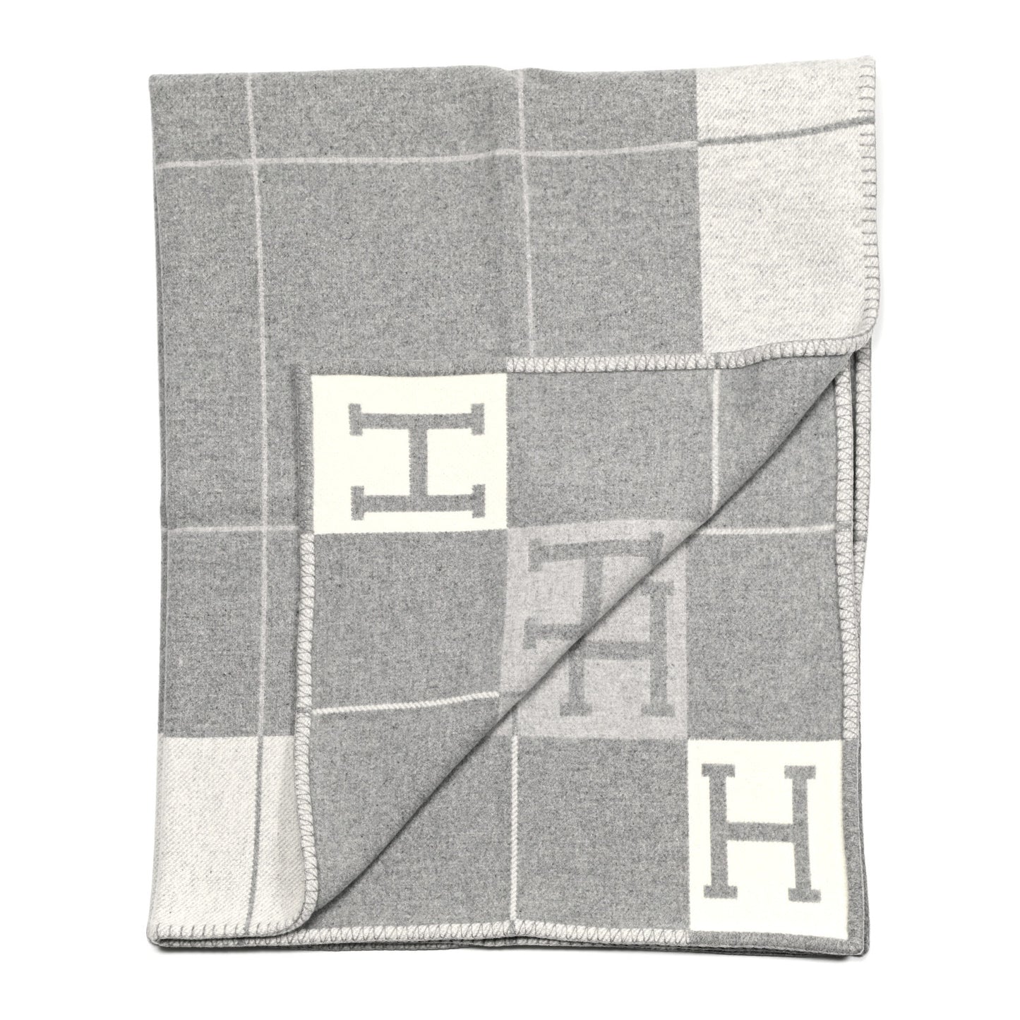 Wool Cashmere Avalon III Blanket Ecru Gris Clair