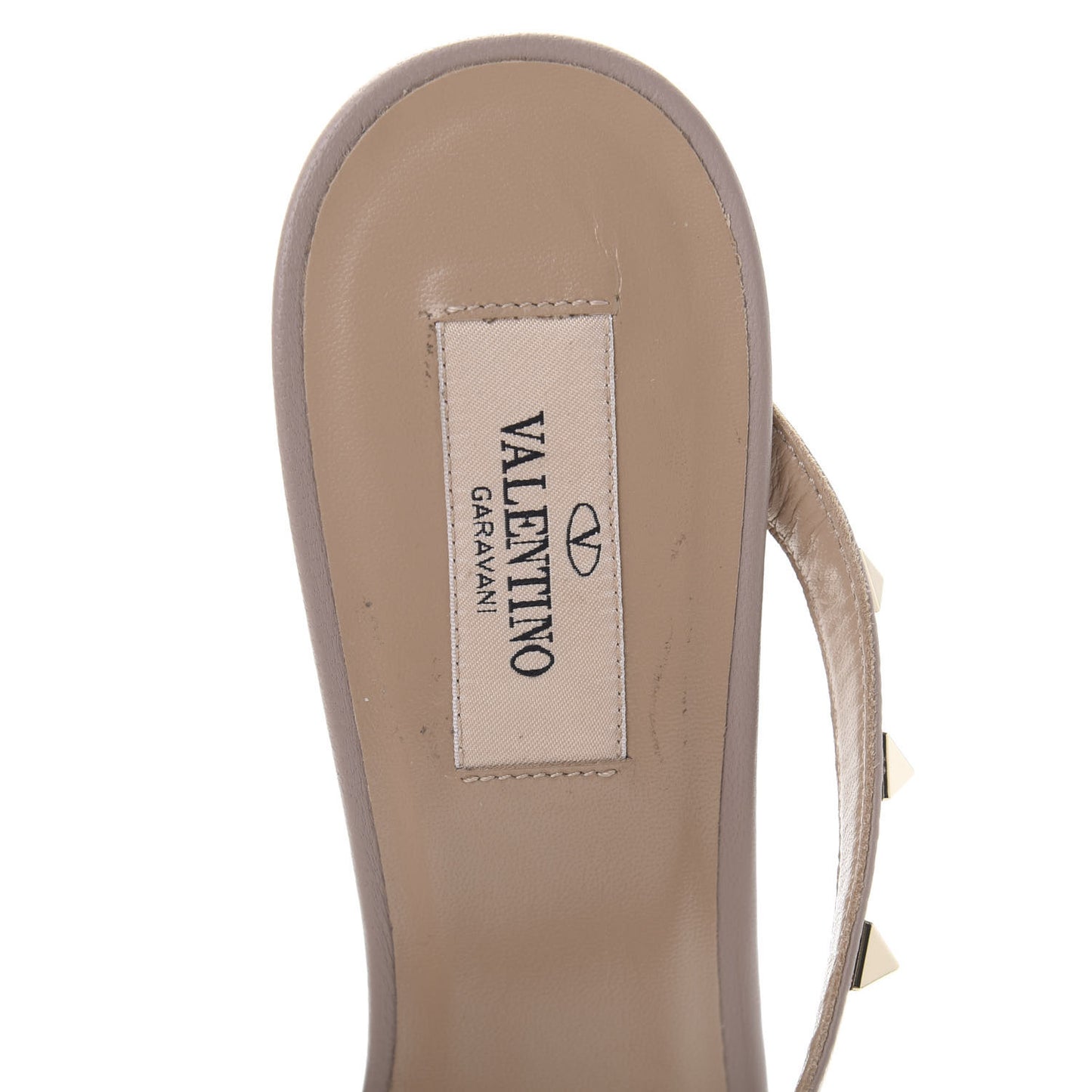 Calfskin Nappa Rockstud Cross Strap 50mm Mules 39 Pastel Grey Poudre