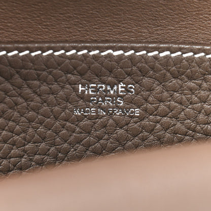 Hermes Taurillon Clemence Halzan 31 GM Etoupe 7 of 8