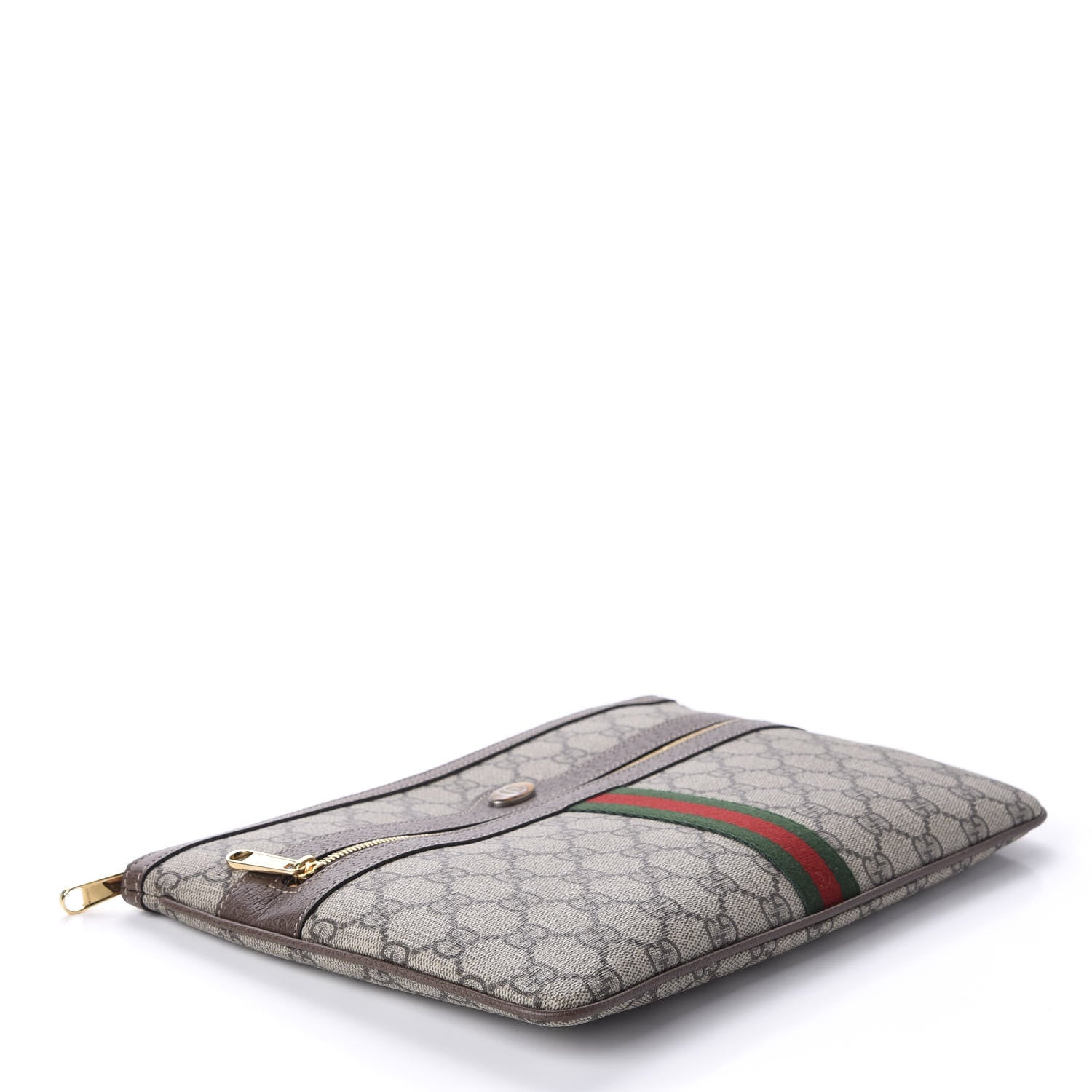 Gucci GG Supreme Monogram Large Ophidia Pouch Clutch Brown 4 of 10