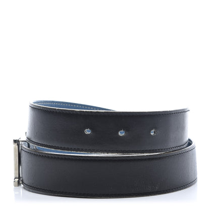 Hermes Box Togo 32mm H Belt 95 Black Blue Jean 3 of 5