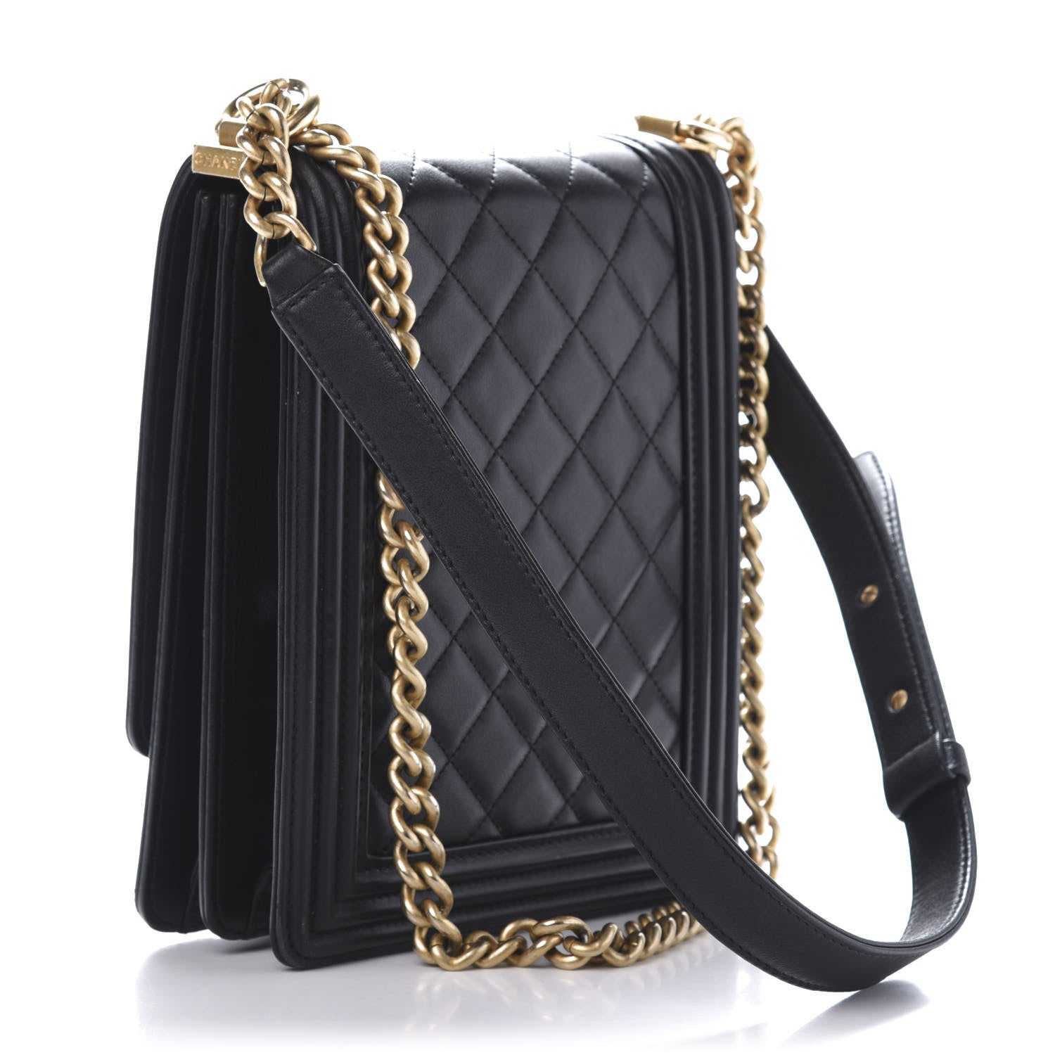 Chanel Calfskin Quilted North South Boy Flap Black 3 of 10