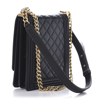 Chanel Calfskin Quilted North South Boy Flap Black 3 of 10