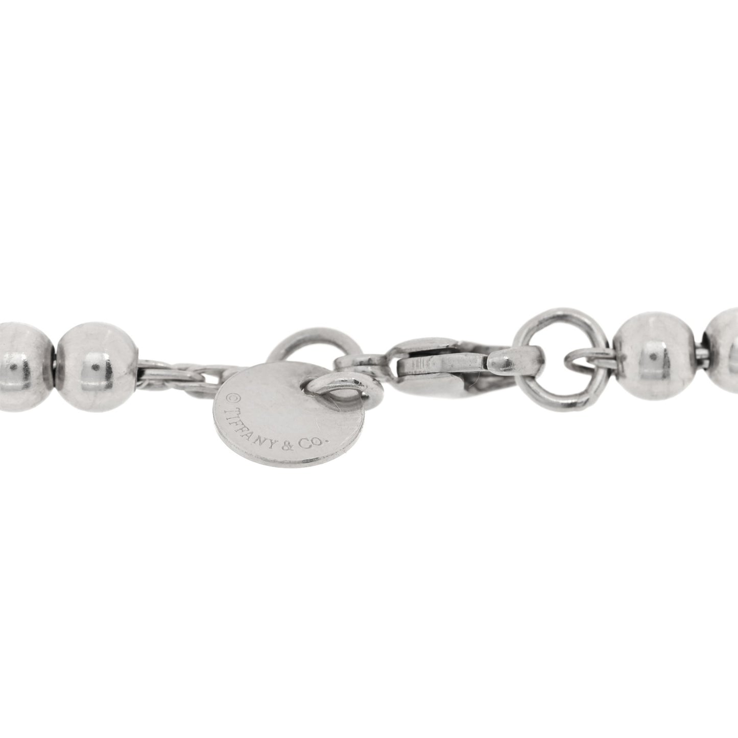 Sterling Silver 4mm Mom Heart Tag Bead Bracelet