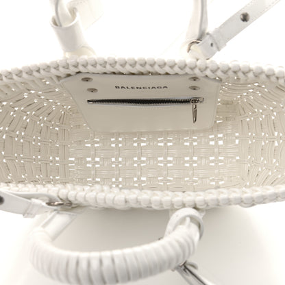 Balenciaga Varnished Faux Calfskin Braided XS Bistro Basket White 5 of 10