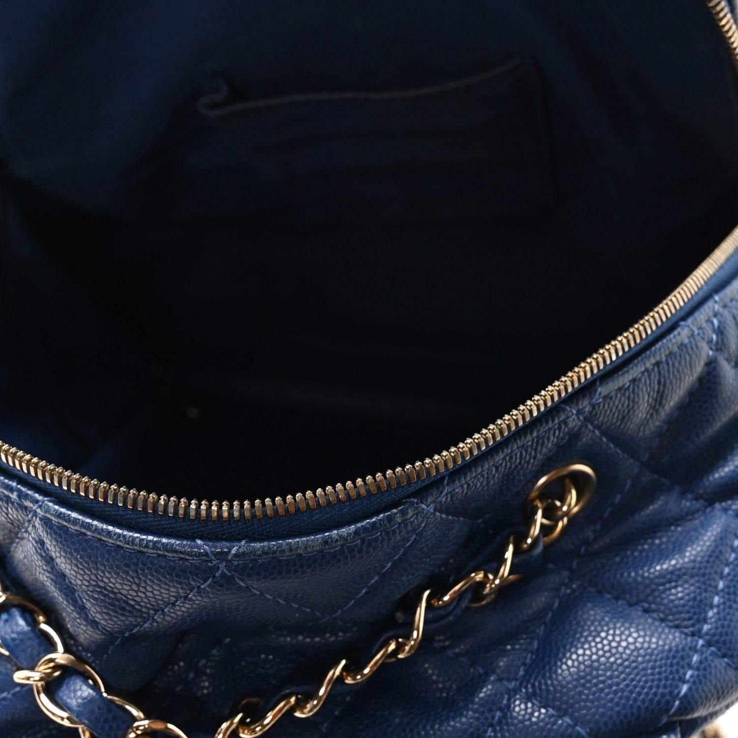 Chanel Caviar Quilted Large CC Day Backpack Blue 5 of 10