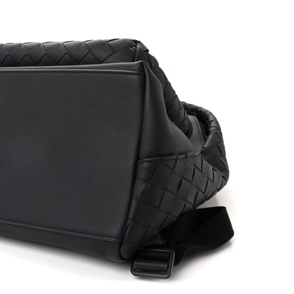 Bottega Veneta Smooth Calfskin Intrecciato Borsa Backpack Navy 9 of 9