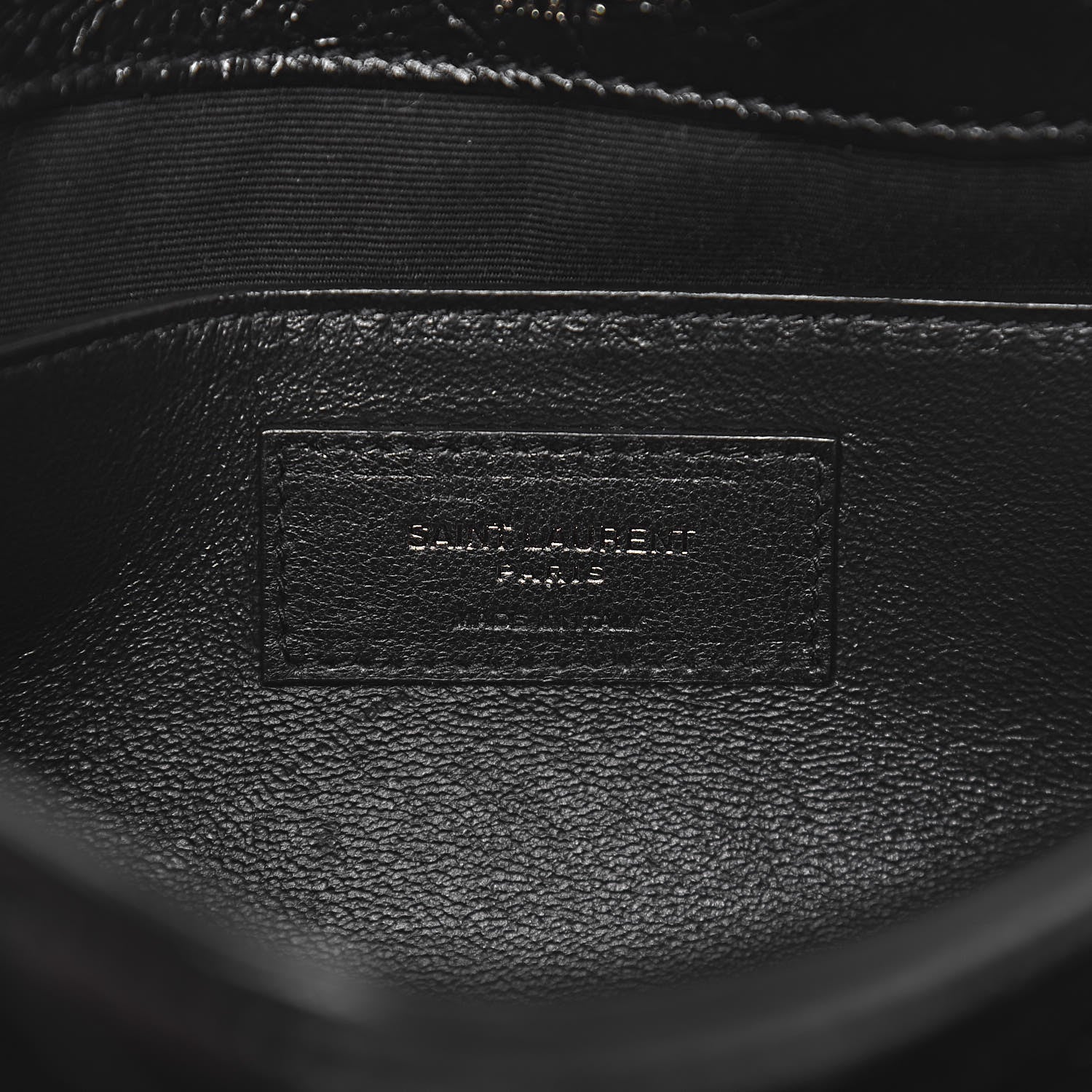 Saint Laurent Crinkled Calfskin Matelasse Monogram Baby Niki Chain Satchel Black 6 of 10
