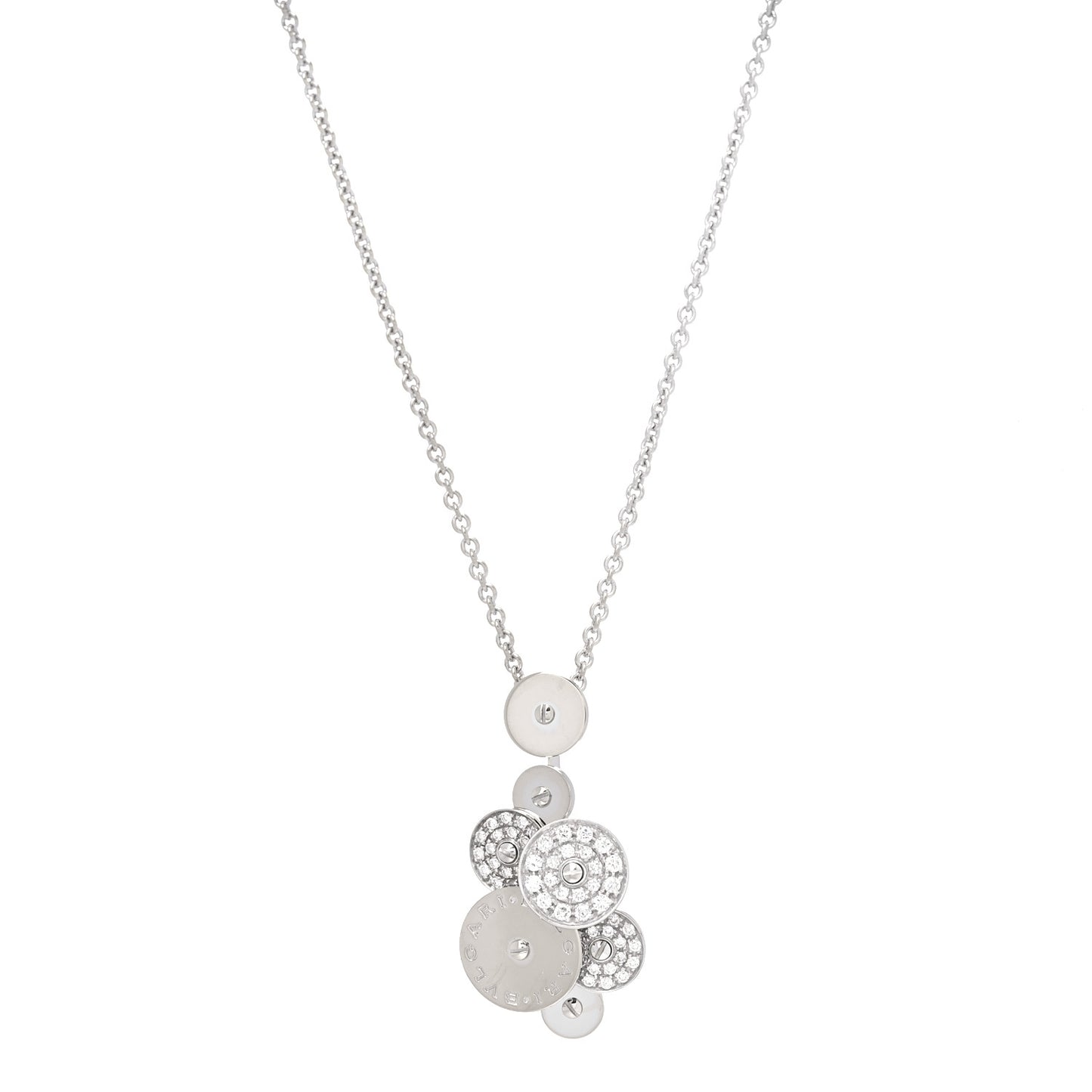 18K White Gold Diamond Cicladi Pendant Necklace