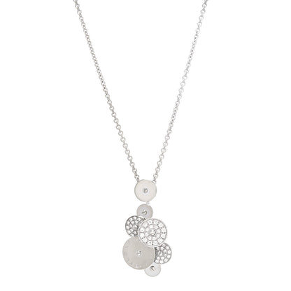 Bulgari 18K White Gold Diamond Cicladi Pendant Necklace 1 of 4
