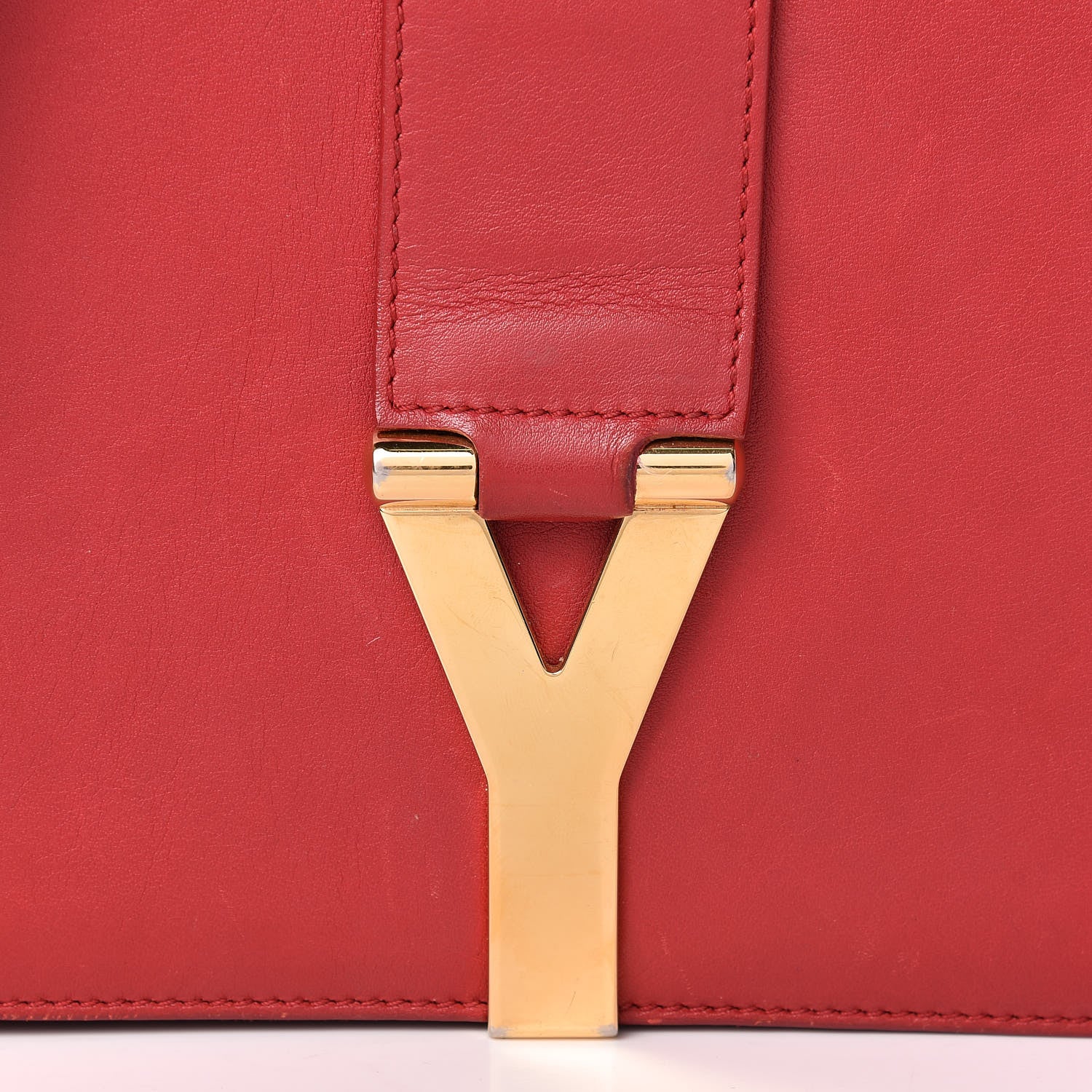 Saint Laurent Calfskin Classic Y Satchel Red 18 of 25