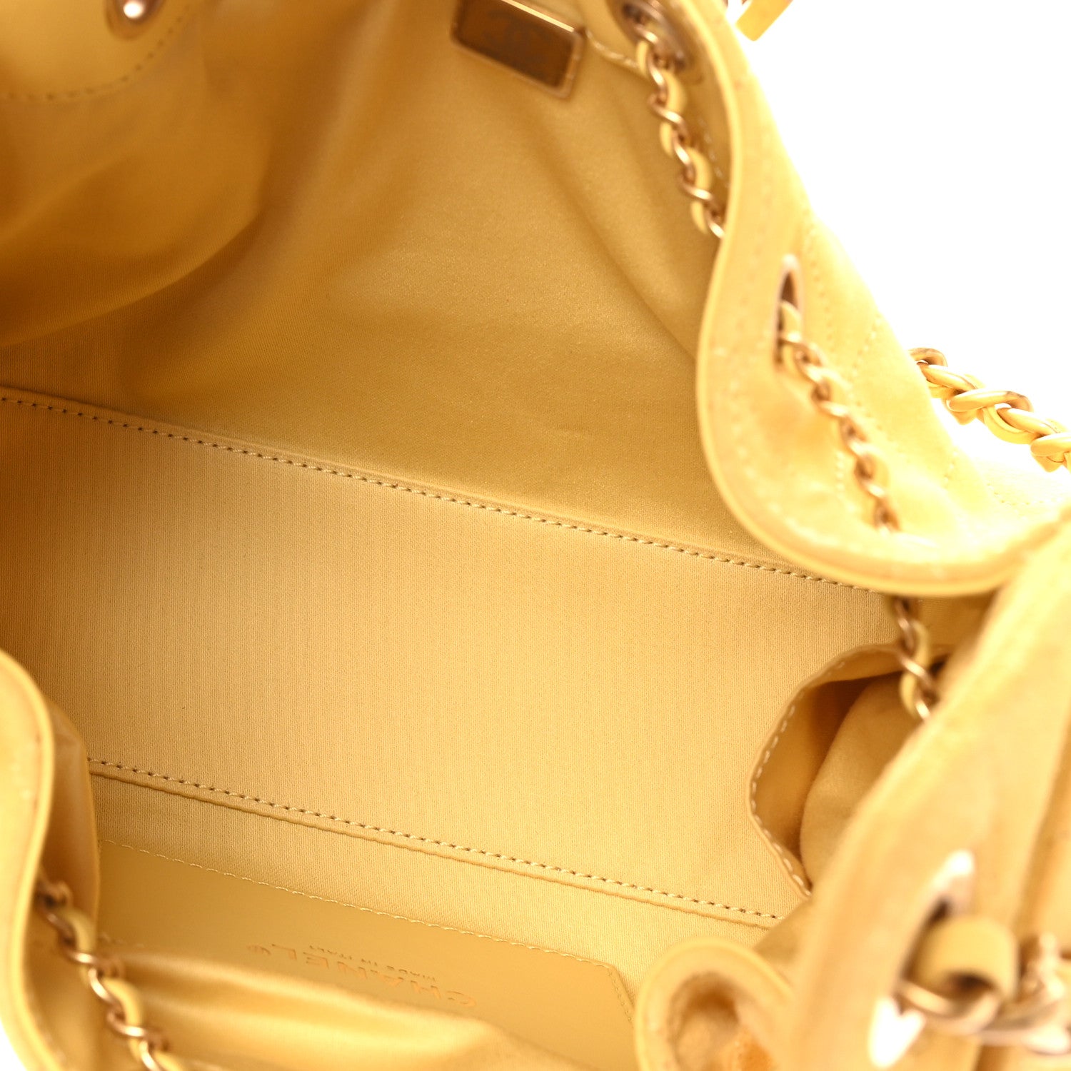 Chanel Suede Quilted Mini Chanel 25 Handbag Yellow 4 of 9