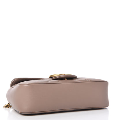 Gucci Calfskin Matelasse Super Mini GG Marmont Shoulder Bag Porcelain Rose 4 of 11