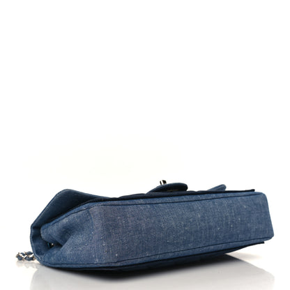 Chanel Denim Quilted Medium Graphic Flap Light Blue 4 of 10
