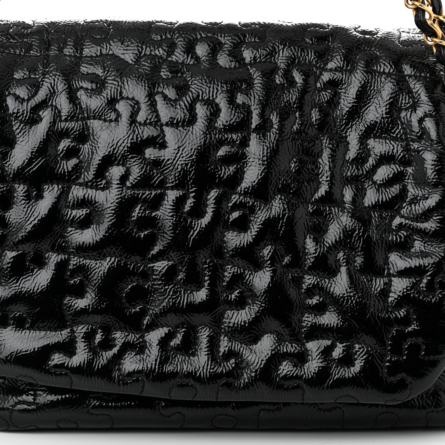 Chanel Patent Puzzle Accordion Flap Bag Black 8 of 10