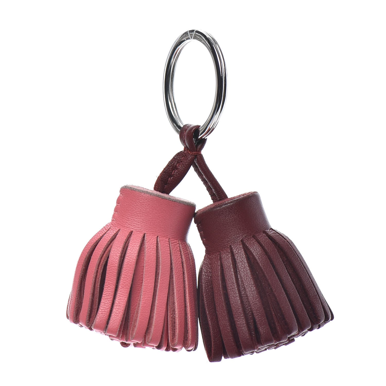 Hermes Lambskin Carmen Uno-Dos Key Holder Rose Azalee Rouge H 1 of 3