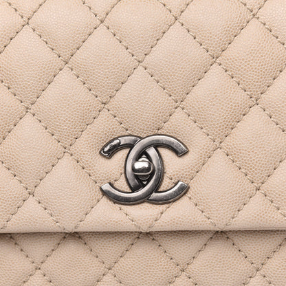 Chanel Caviar Quilted Medium Coco Handle Flap Light Beige 8 of 12