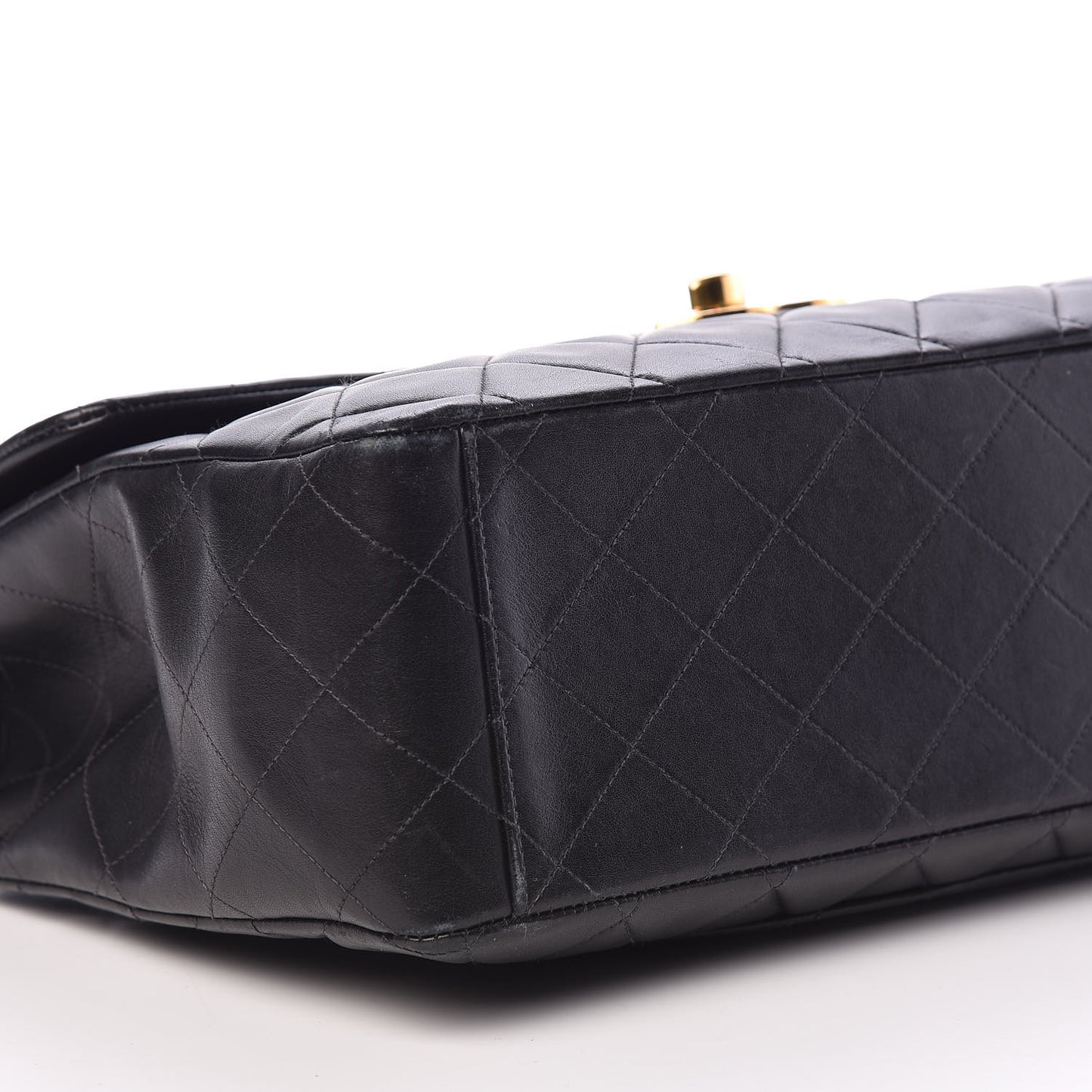 Lambskin Quilted XL Jumbo Single Flap Black
