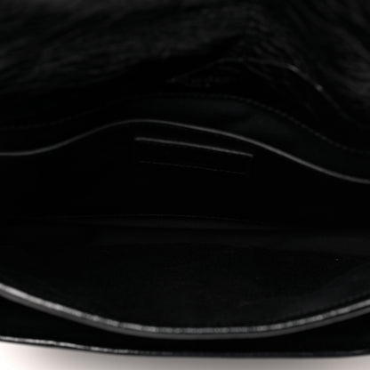 Saint Laurent Crinkled Calfskin Matelasse Monogram Baby Niki Chain Satchel Black 5 of 9
