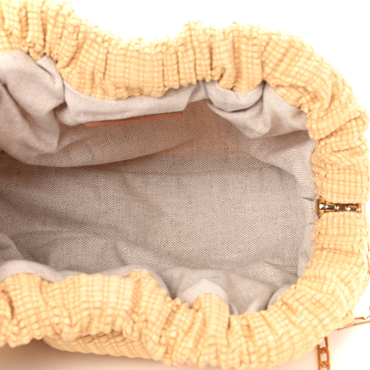 Mansur Gavriel Woven Raffia Mini Cloud Chain Clutch Natural 5 of 9