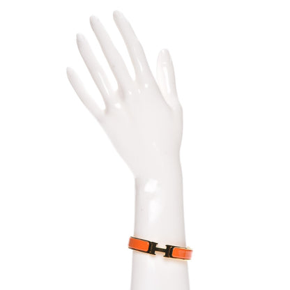 Hermes Enamel Narrow Clic Clac H Bracelet PM Orange 2 of 5