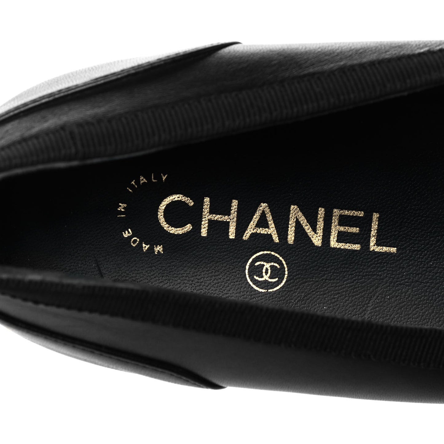 Lambskin CC Mocassin Loafers 39.5 Black