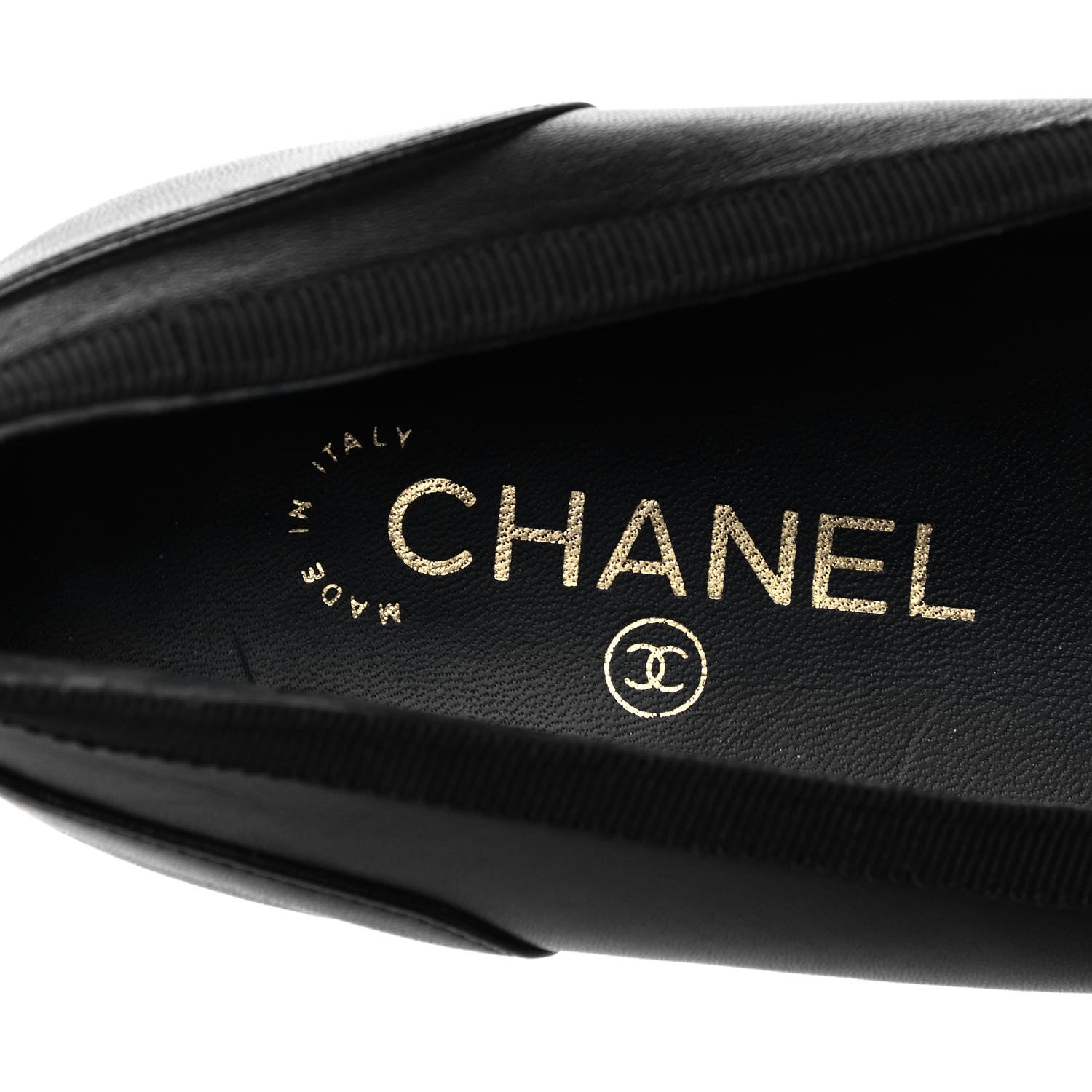 Chanel Lambskin CC Mocassin Loafers 39.5 Black 7 of 9