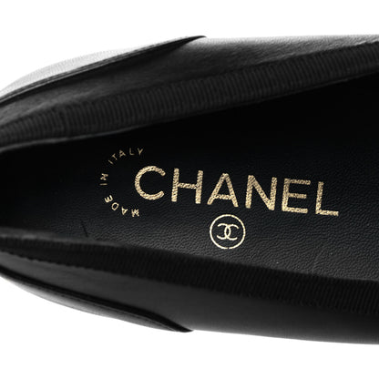 Chanel Lambskin CC Mocassin Loafers 39.5 Black 7 of 9