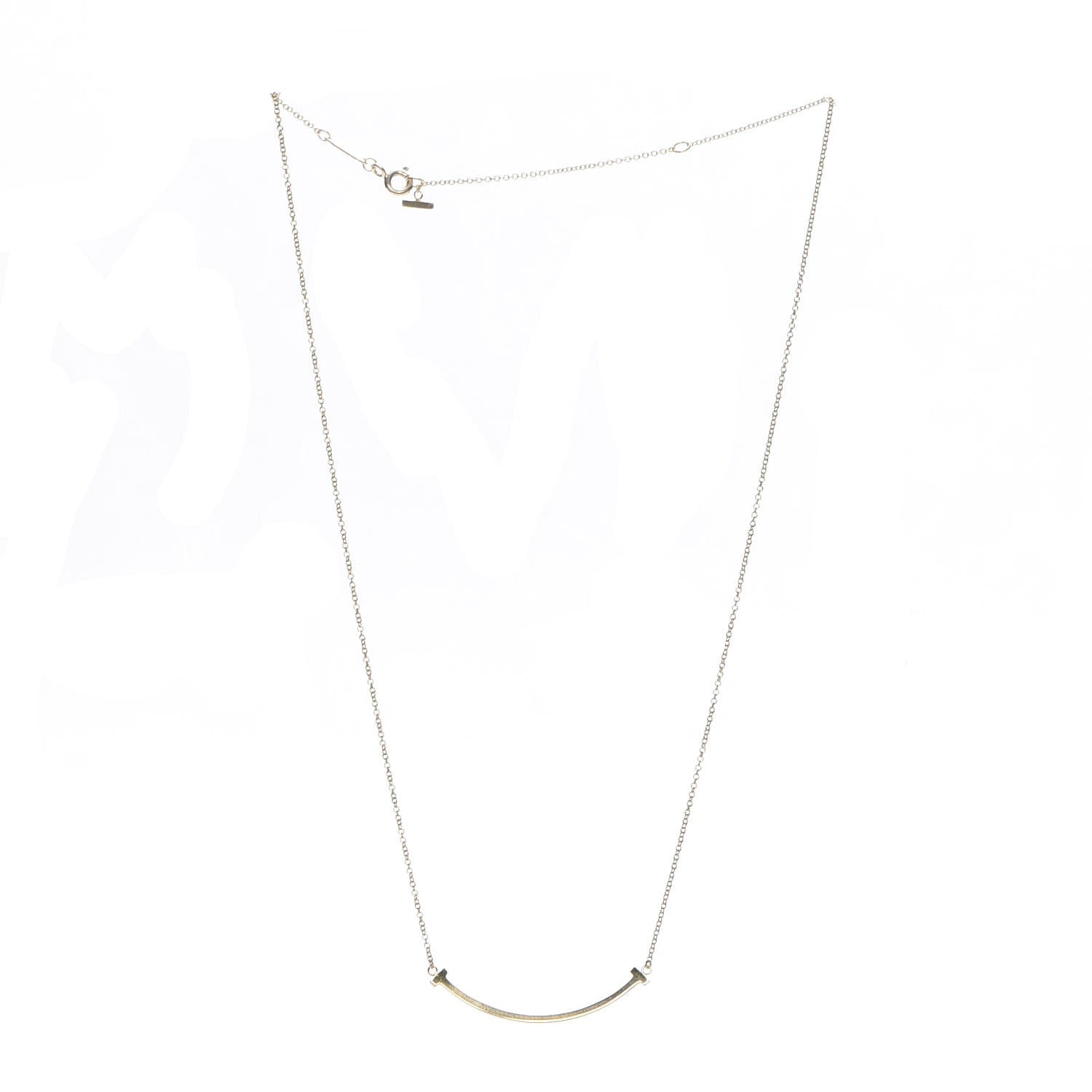 Tiffany 18K Yellow Gold Small T Smile Pendant Necklace 3 of 6
