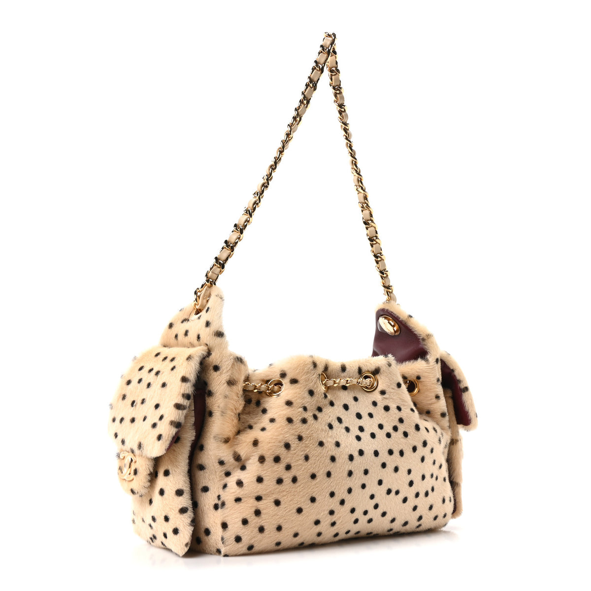 Pony Hair Mini Chanel 25 Handbag Beige Black