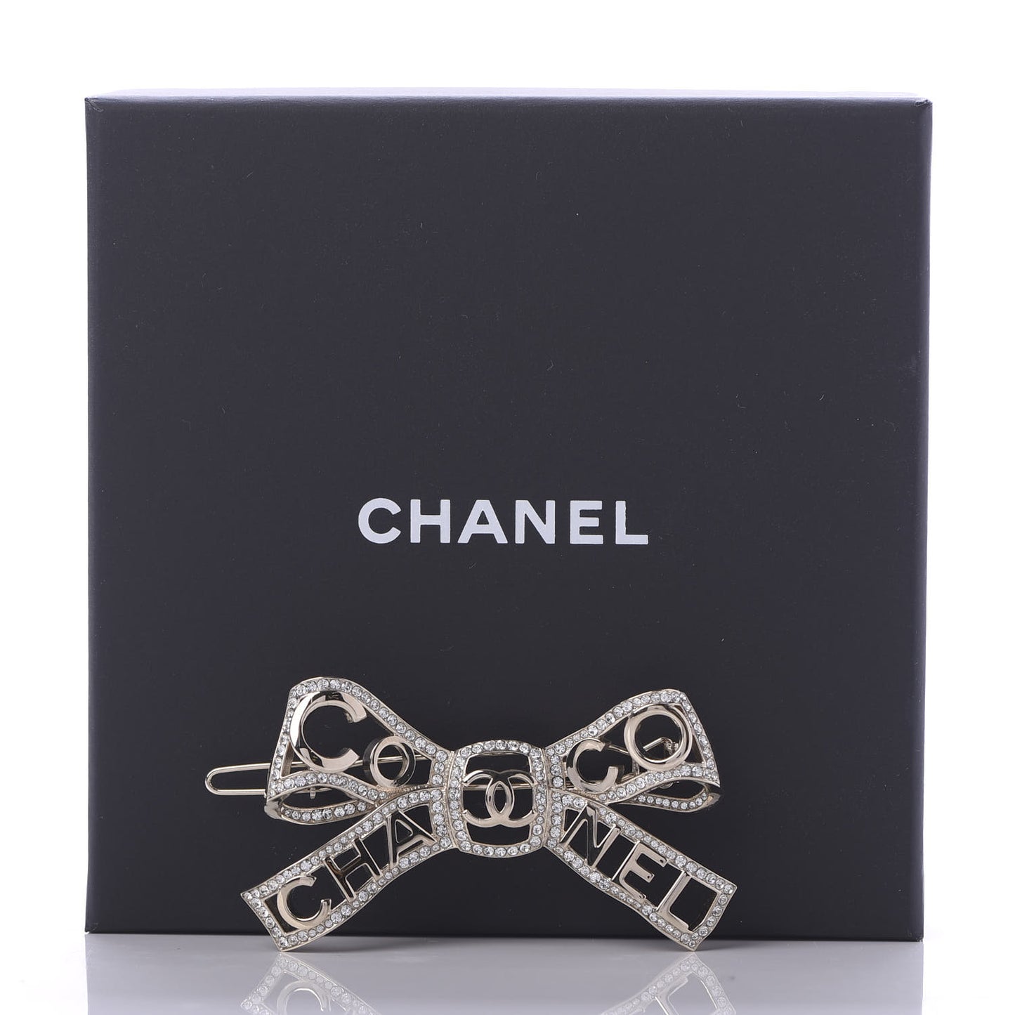 Metal Crystal Bow-tiful CC Hair Clip Gold
