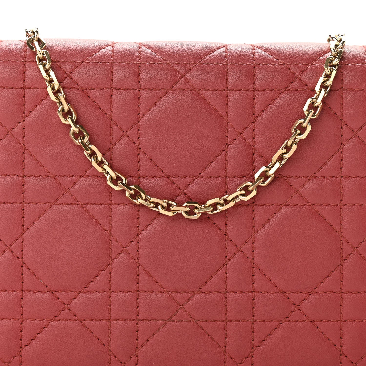Christian Dior Lambskin Cannage Lady Dior Clutch Red 8 of 11