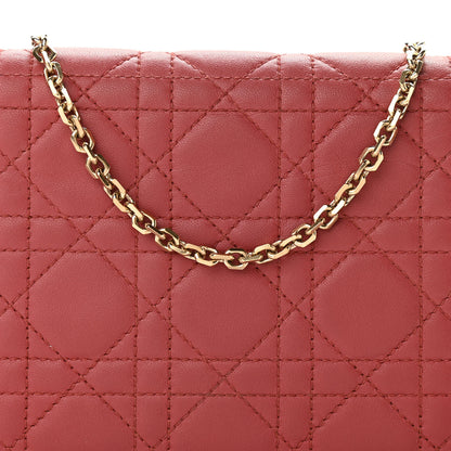 Christian Dior Lambskin Cannage Lady Dior Clutch Red 8 of 11