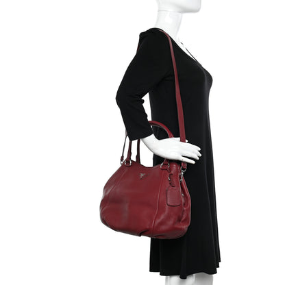 Prada Vitello Daino Tote Cerise 2 of 11