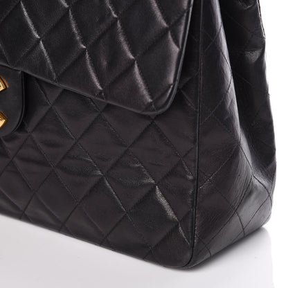 Chanel Lambskin Quilted XL Jumbo Single Flap Black 13 of 13