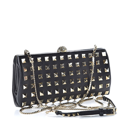 Valentino Garavani Lambskin Rockstud All Over Clutch Black 3 of 11