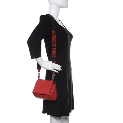Givenchy Calfskin Mini Pandora Box Logo Strap Crossbody Bag Red 2 of 11