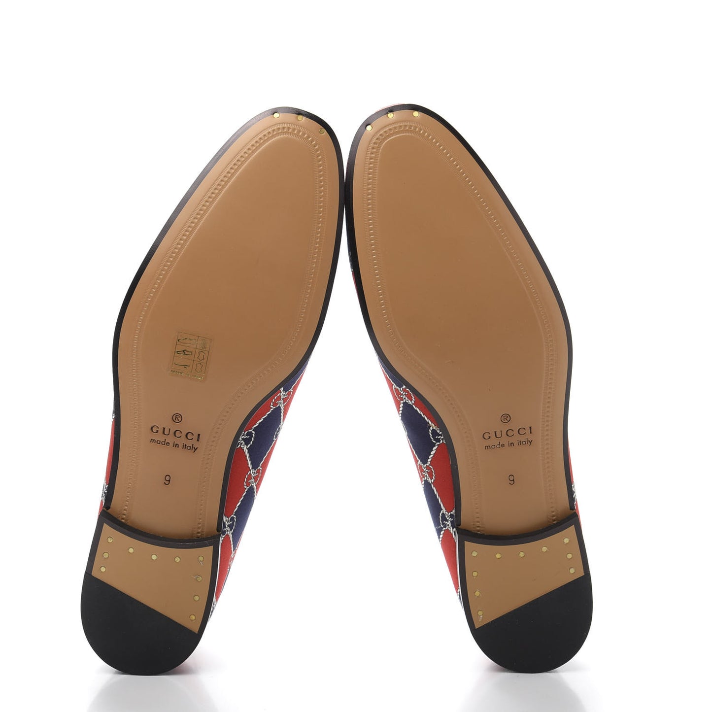 Mini GG Rhombus Chain Horsebit Mens Jordaan Loafers 9 Royal Bleuett Red