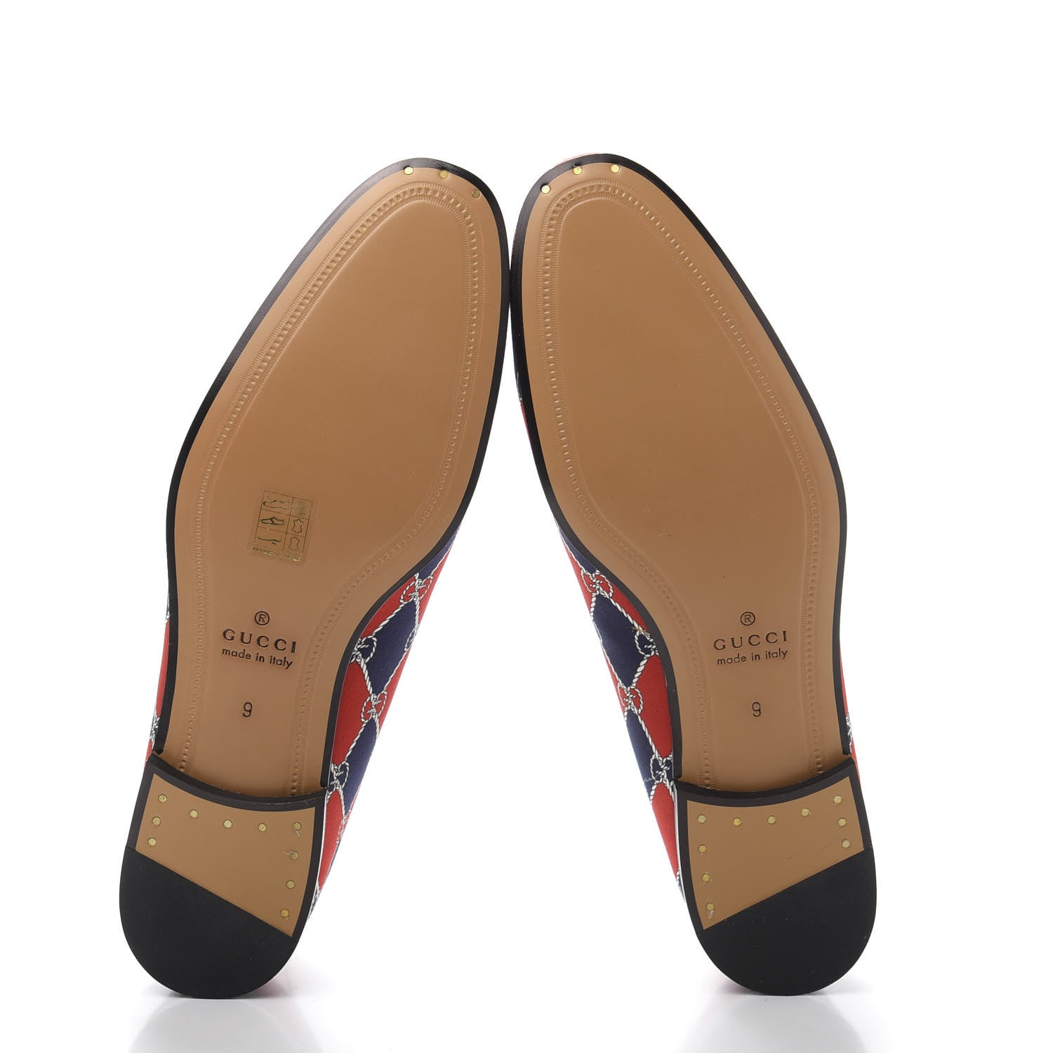 Gucci Mini GG Rhombus Chain Horsebit Mens Jordaan Loafers 9 Royal Bleuett Red 5 of 9