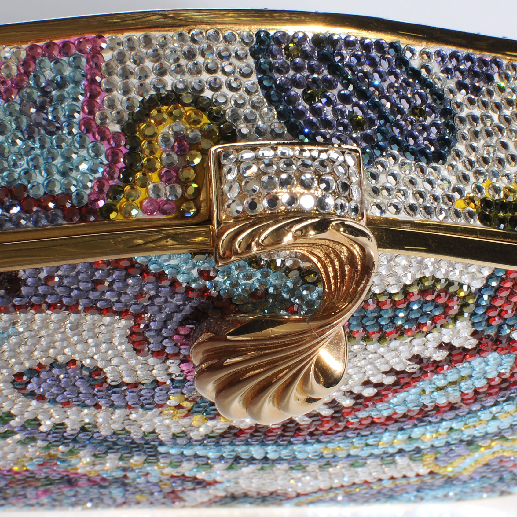 Judith Leiber Crystal Paisley Arabian Nights Minaudiere Clutch Gold 5 of 9
