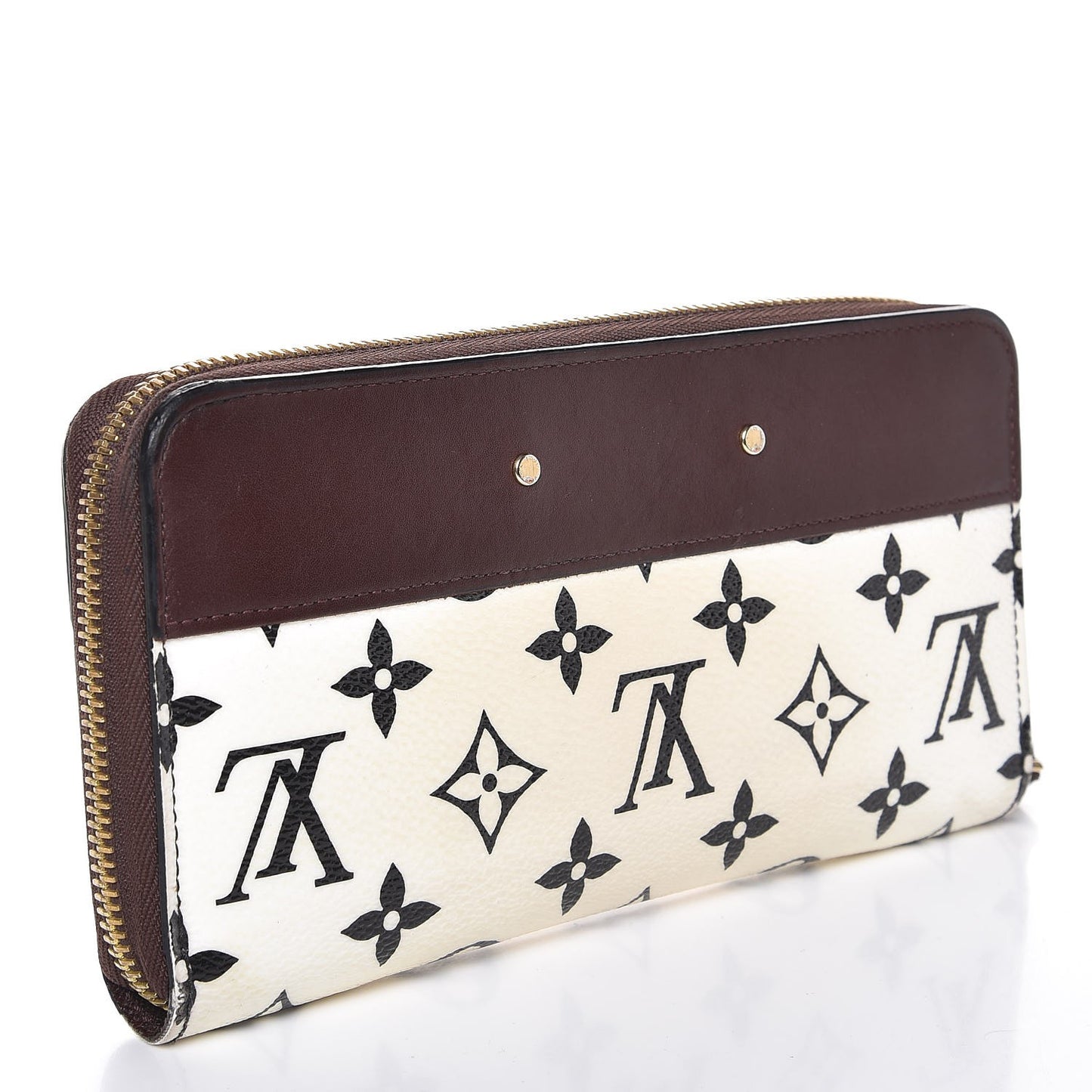 Calfskin Monogram Gamma Zippy Wallet White Chocolate